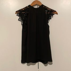 express sheer black top